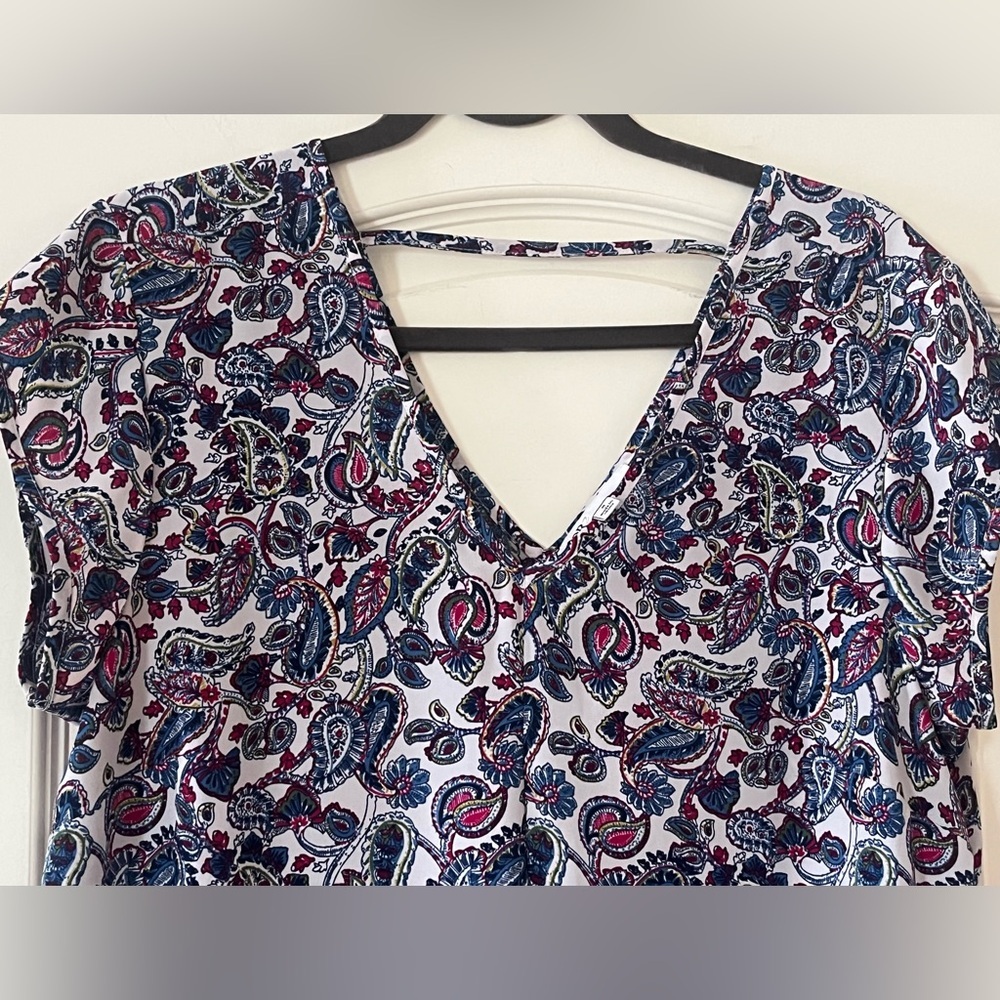 DR2 Designer Paisley Print Blouse Multicolor Women’s Size Medium - Picture 8 of 14